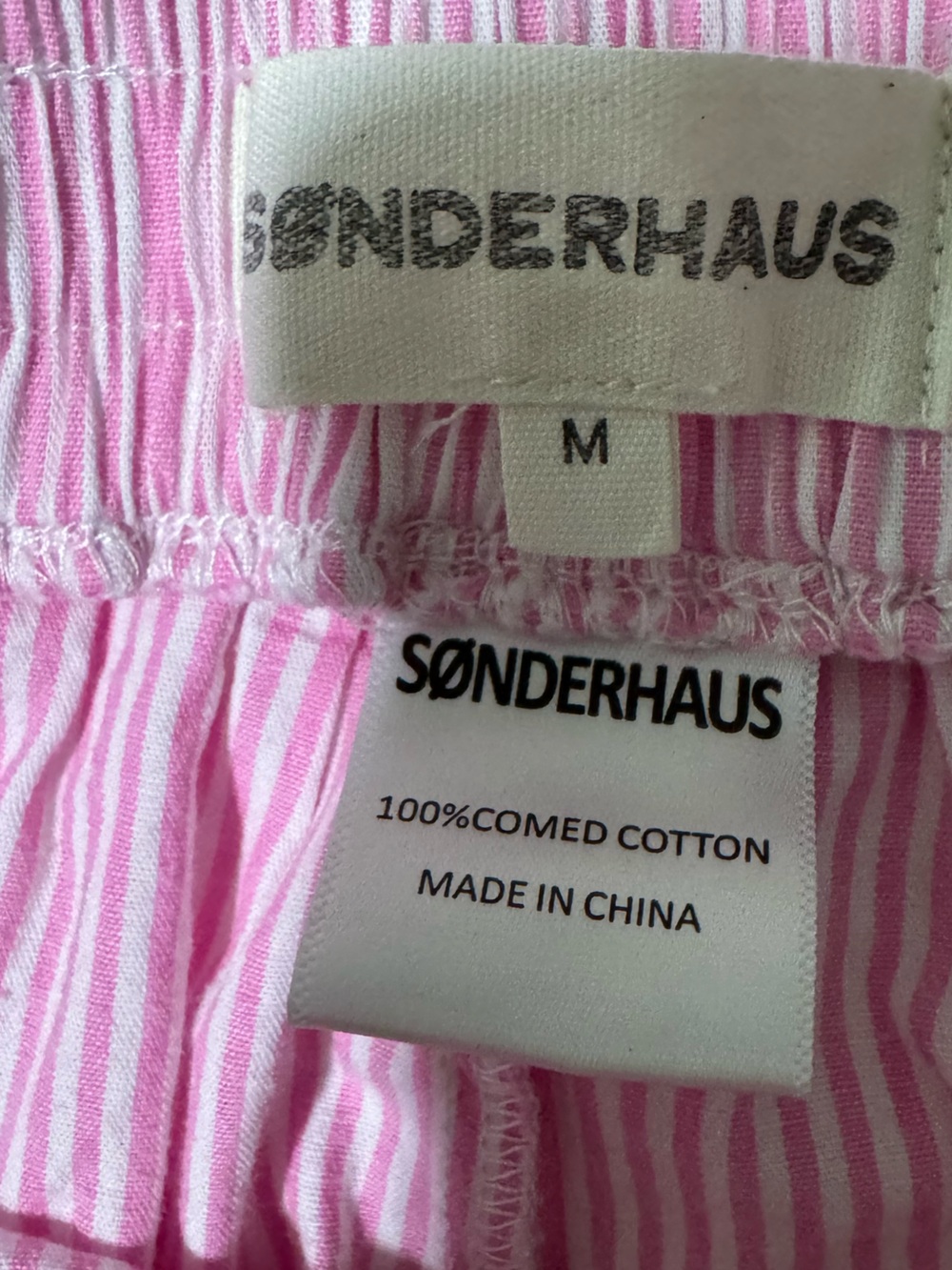 Sonderhaus Boxer Shorts Pink & White Stripe Size M - Picture 3 of 5